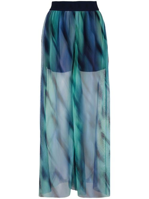 Abstract-print wide-leg trousers - Blue