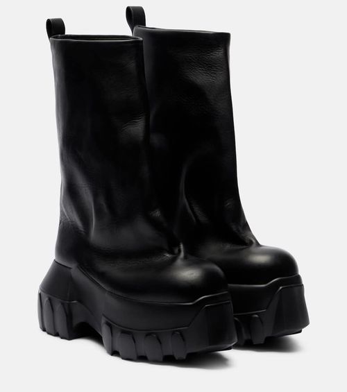 Mega Tractor leather mid-calf boots