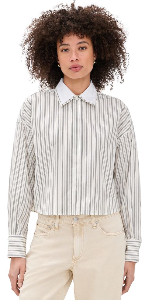 Marin Stripe Layered Shirt Cream Stripe