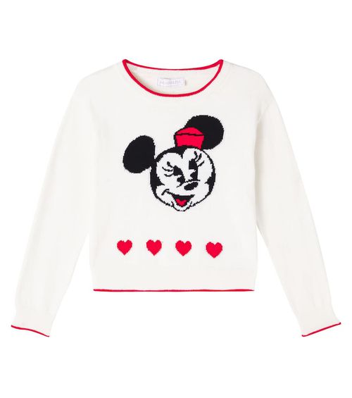 Intarsia cotton and wool sweater
