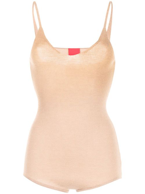 Joni fine-knit cashmere bodysuit - Brown
