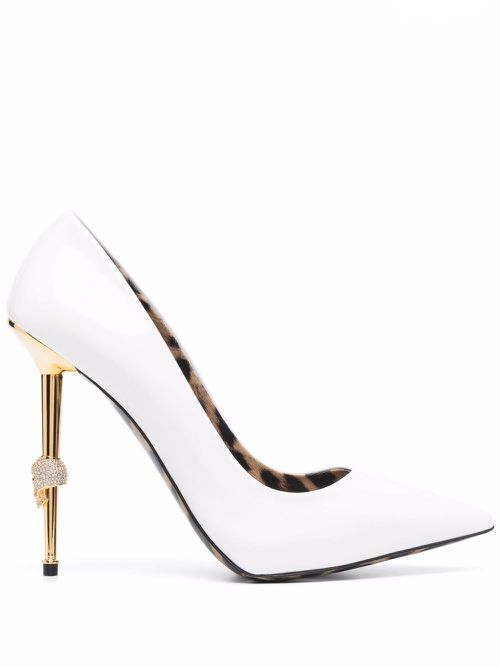125mm Decollete high heels - White