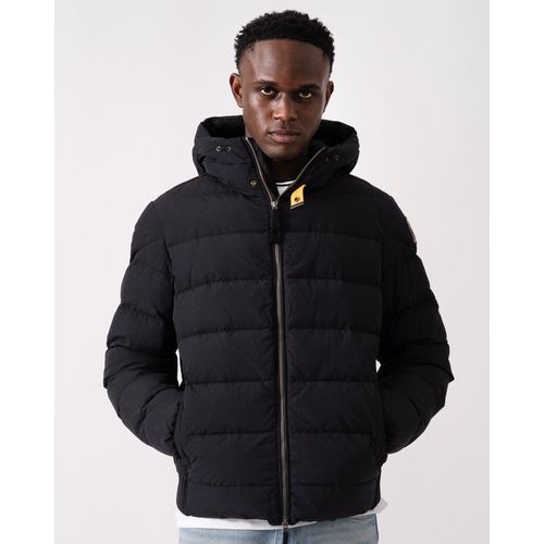 Parajumpers Mens Cassian Hooded Down Jacket in Black Nylon - Mediu