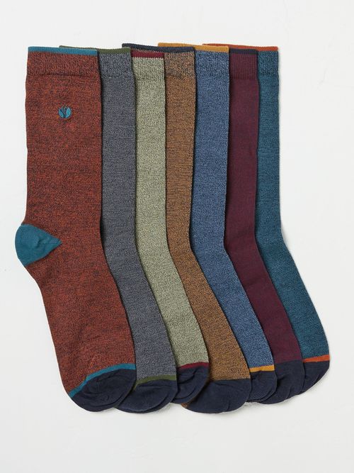 FatFace Multi 7 Pairs of Plain Socks