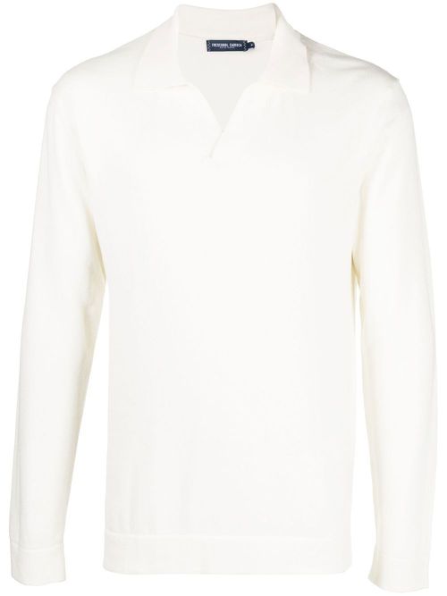 Knitted long-sleeve polo shirt - Neutrals