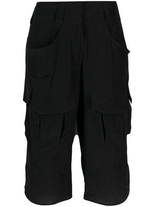 Cargo knee-length shorts - Black