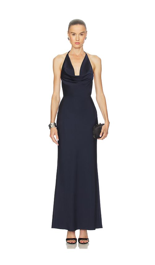 ALL THE WAYS Vivienne Maxi Dress in Navy. L. Also in M, S, XL