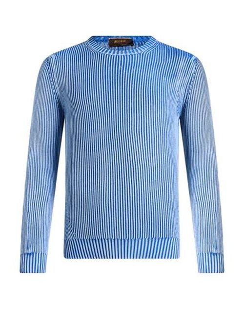 Man Sweater Light blue Size 38 Cotton