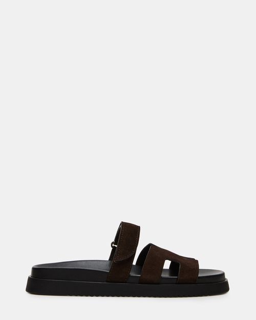 Steve Madden Women's Mayven Slide Sandals - Chocolate Brown Suede