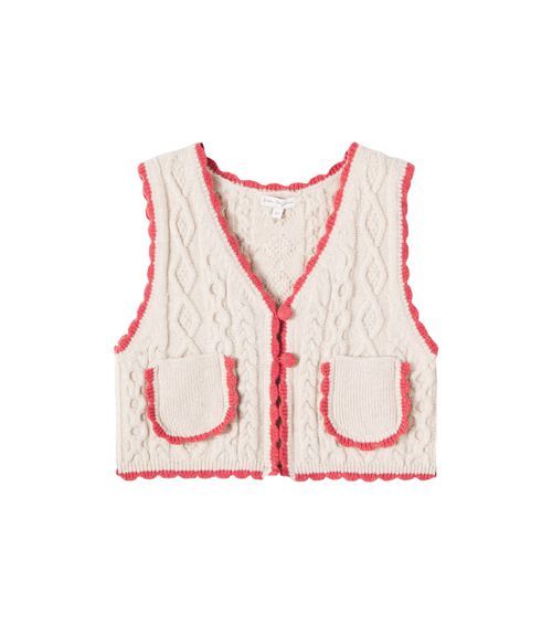 Sienna cable-knit wool-blend vest
