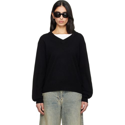 Black Knit V Neck Sweater