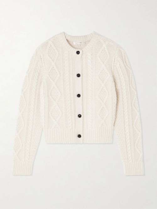 Cable-knit Cashmere Cardigan - Cream
