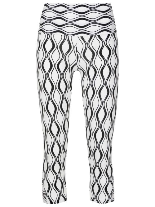 Graphic-print cropped leggings - White