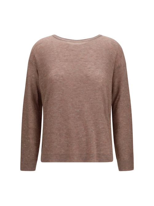 Sequin-Embellished Merino Wool Sweater — Bronze