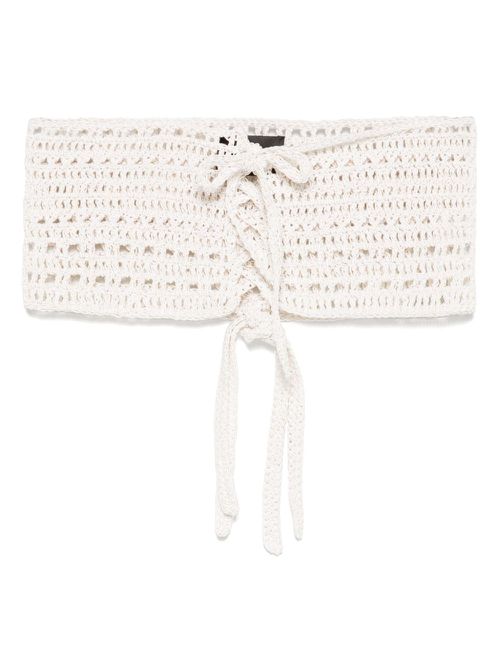 A.M.G. knitted crop top - White