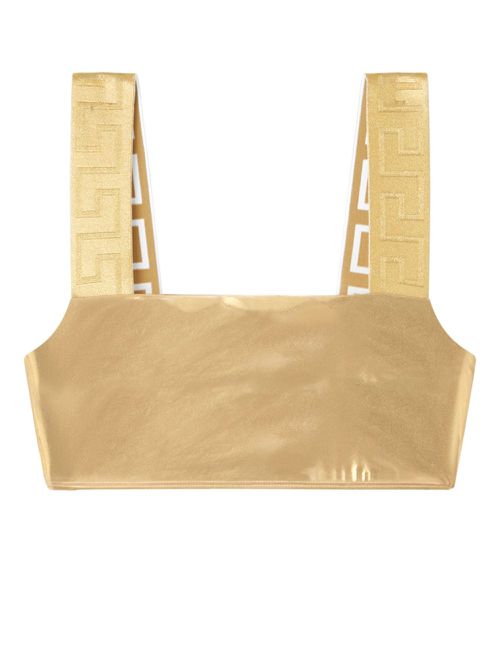 Greca Border metallic bikini top - Gold
