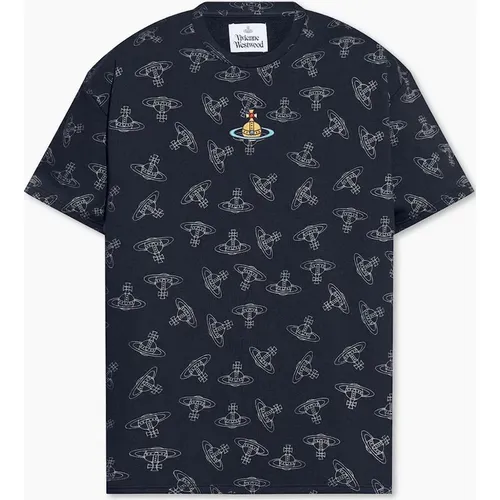 Men's Men's Vivienne Westwood Navy All Over Orb Oversized T-Shirt
