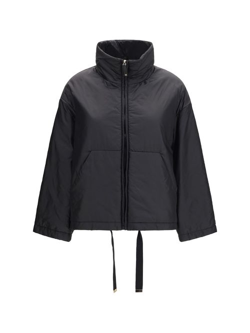Cameluxe-Padded Water-Repellent Canvas Padded Jacket — Black