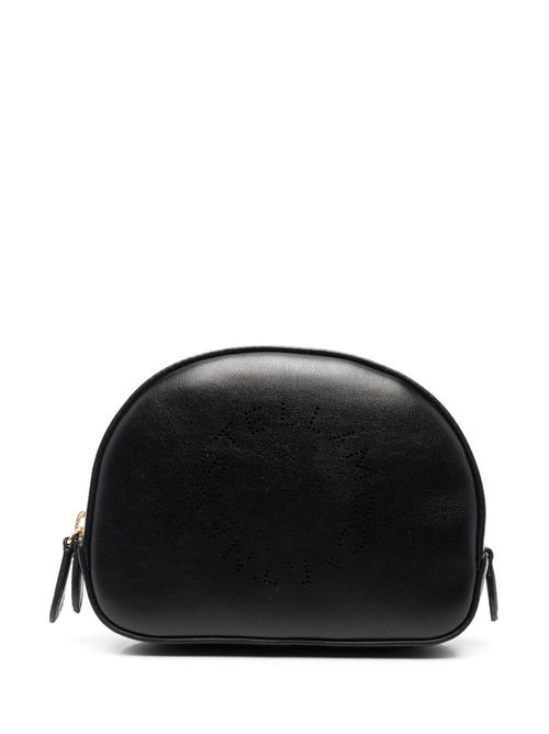 Perforated logo-detail makeup bag - Black