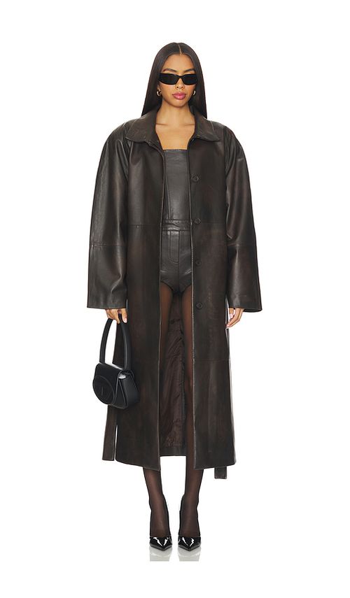 LAMARQUE Alexandra Coat in Brown. - S also in L