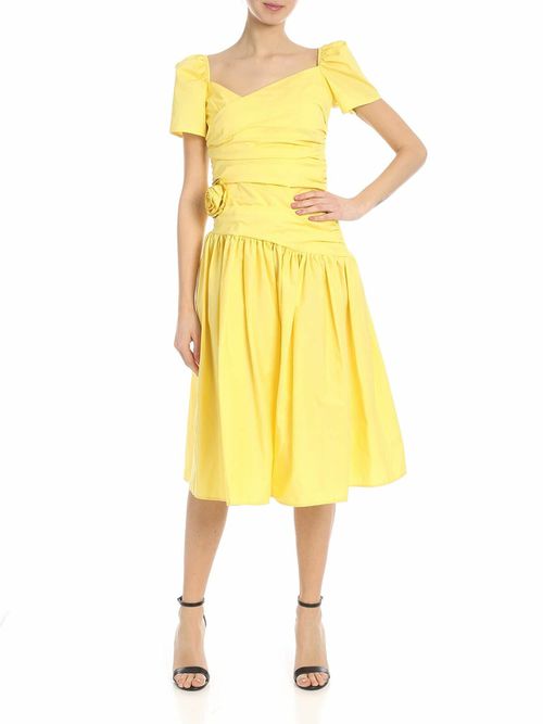 Lanciano dress in yellow with drapery
