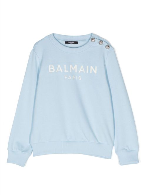 Logo-embroidered cotton sweatshirt - Blue
