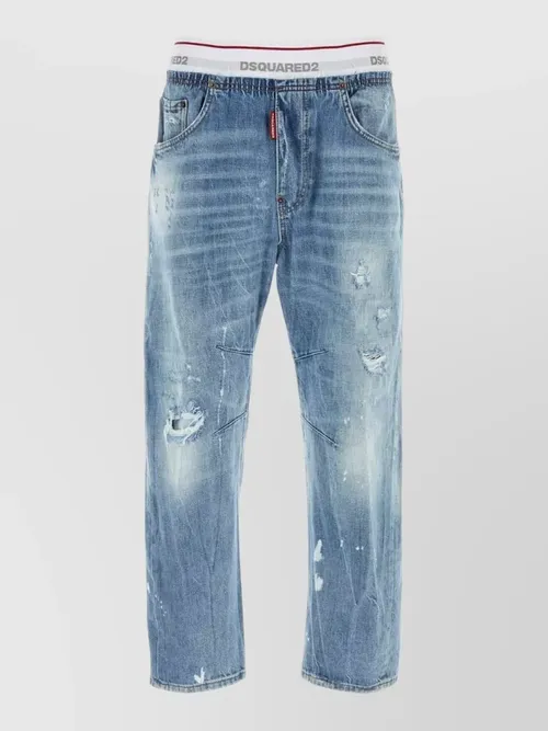 Dsquared2 - denim kawaii jeans distressed elastic waistband