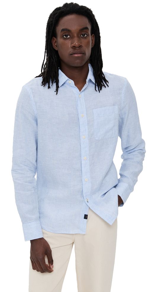 Faherty Linen Laguna Shirt Summer Classic Stripe