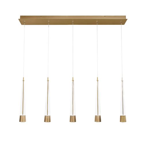 Aged Brass LED Chandelier from the Quill Collection