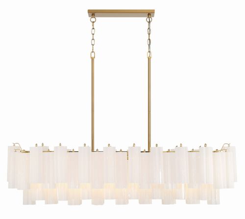 Aged Brass 14 Light Chandelier from the Addis Collection