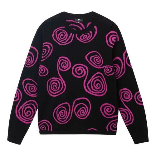 Spiral Knit Sweater 'Black Purple'