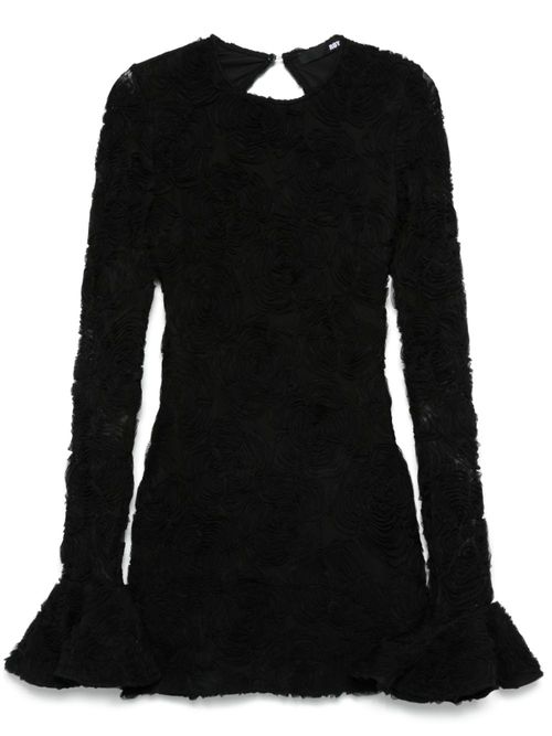 Floral mesh mini dress - Black