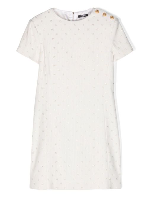 Logo-jacquard midi dress - Neutrals