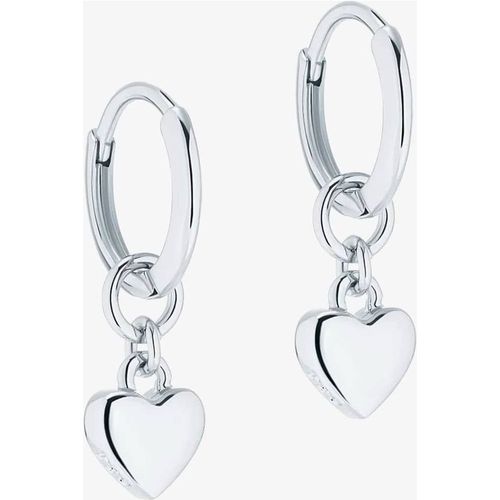 HARRIE Silver Tone Heart Huggie Hoop Earrings TBJ2578-01-03