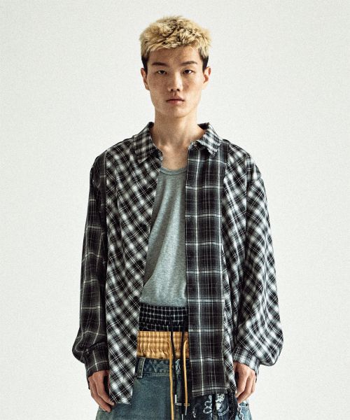 UNBALANCE CHECK SHIRTS BLACK
