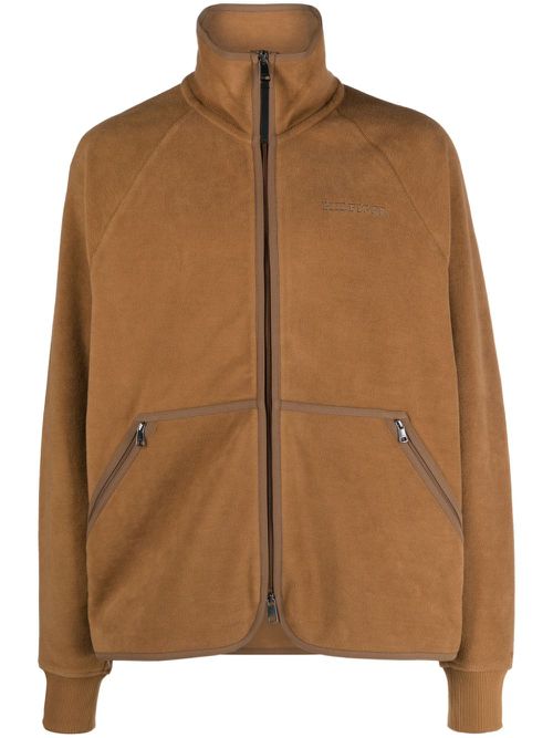 Logo-embroidered fleece-texture sweatshirt - Brown