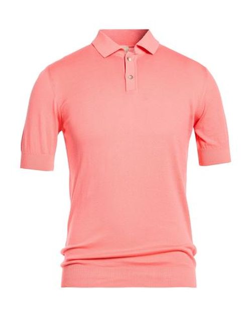 Man Polo shirt Salmon pink Size 42 Cotton