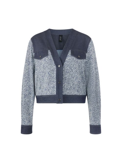 Marc Cain Short jacquard jacket, blue, 38 N