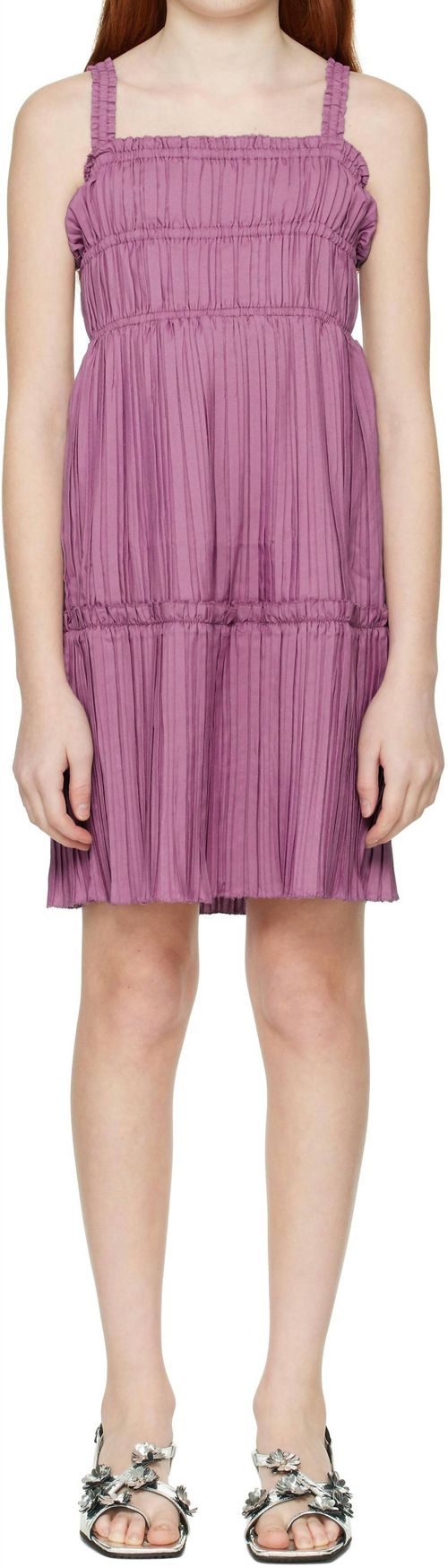 Kid's Nomi Solid Sleeveless Dress In Lilac