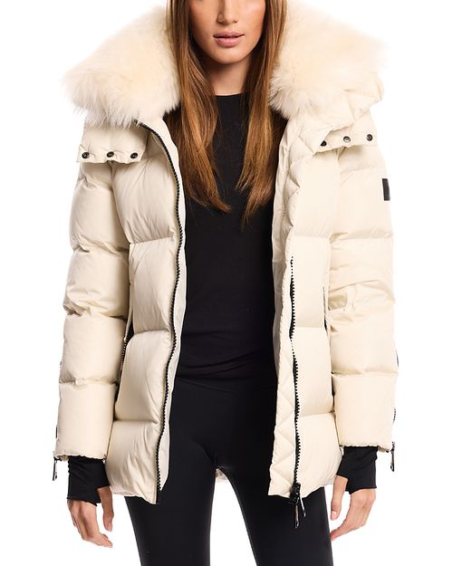 Scarlett Shearling Trim Puffer Coat