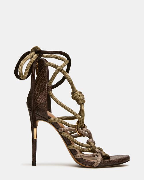 Steve Madden Women's Catnyss Thong Heels - Olive - - Leather