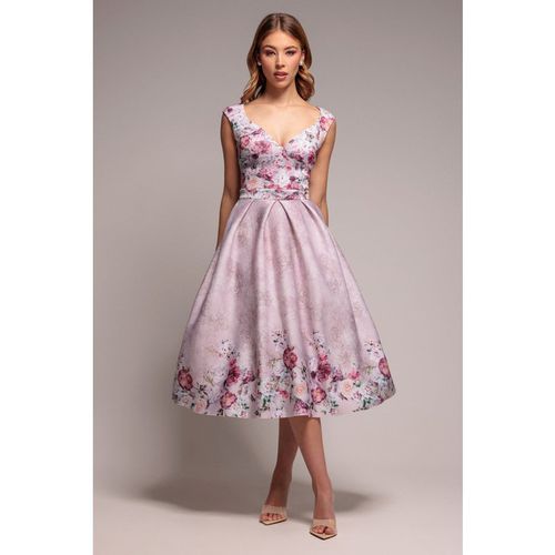 Goddiva Sweetheart Floral Midi Dress - Blush