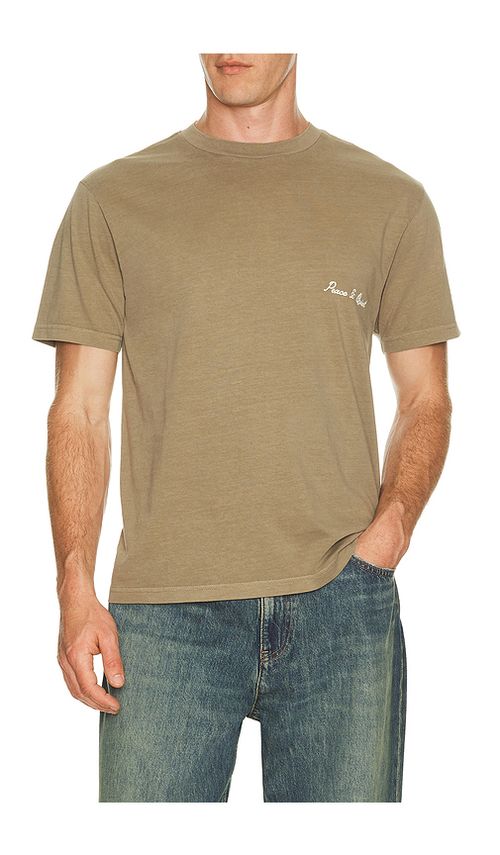 Museum of Peace and Quiet Signature T-Shirt in Taupe. XS. Also in S, M, L, XL/1X