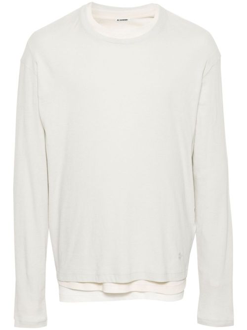 Layered cotton T-shirt - Neutrals