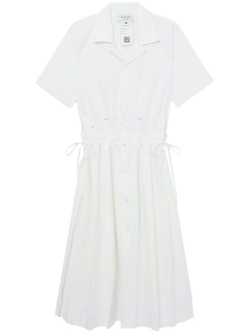 Embroidered cotton midi dress - White