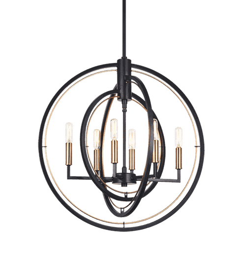 Black Six Light Pendant from the Odyssey Collection