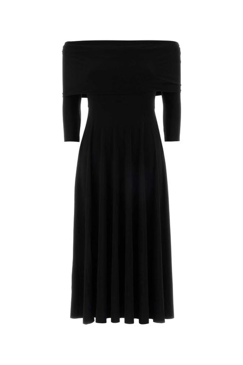 Jersey Off-Shoulder Dress — Black