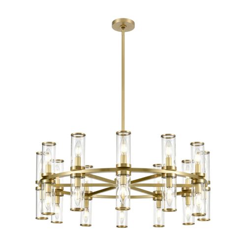 Revolve 24-Light Chandelier tural Brassand Clear Gla