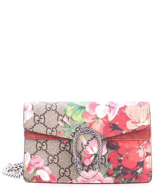 Dionysus Bag Blooms Print Gg Coated Canvas Super Mini (Authentic Pre-  Loved)