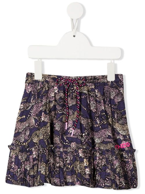 Animal-print drawstring skirt - Purple